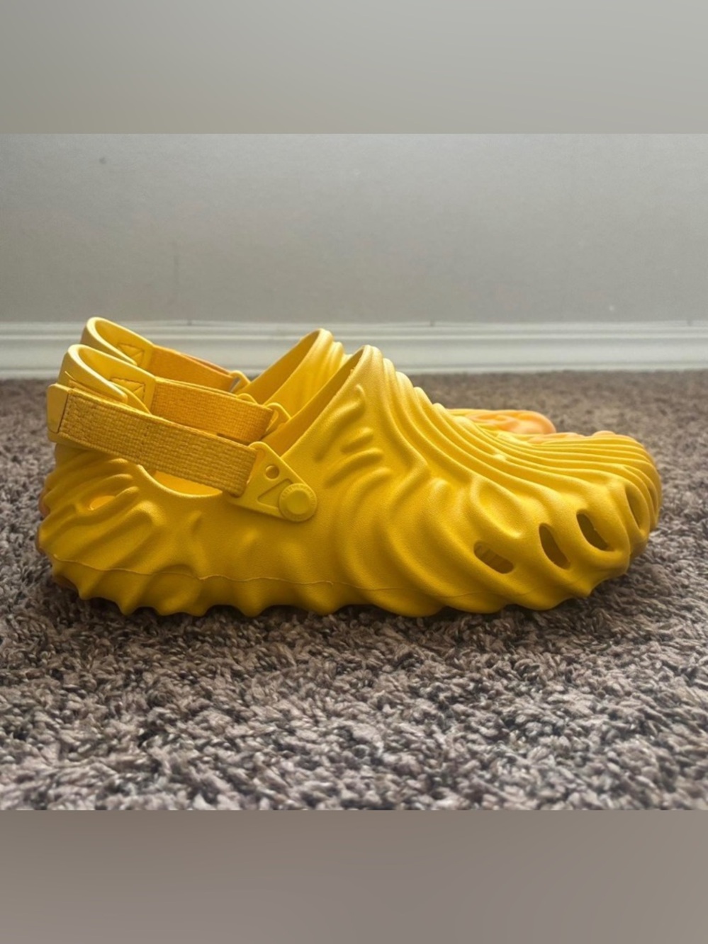 Crocs Yellow Slip-On Foam Clog with Adjustable Heel Strap